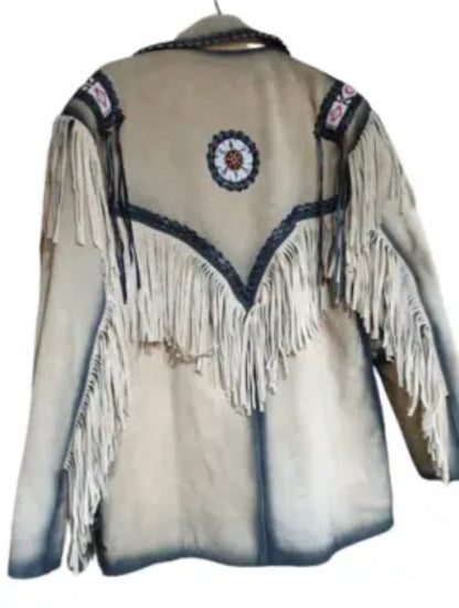 Men's Fringe Western Cowboy Suede Leather Jacket/ Top Native American Jacket-ZLC-WJM-1050