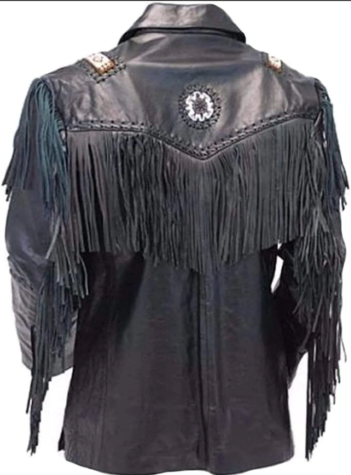 Men's Fringe Western Cowboy Suede Leather Jacket/ Top Native American Jacket-ZLC-WJM-1051