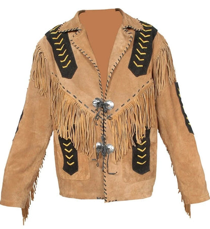 Men's Fringe Suede Leather Cowboy Jacket-ZLC-WJM-1031 Zhim Leather Creations