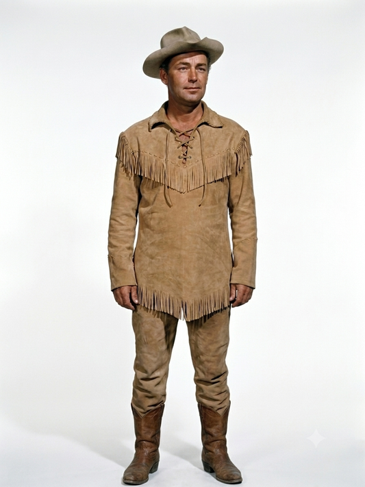 Shane 1953 Mens Buckskin Suit USA - Fringe Shirt & Pants Set