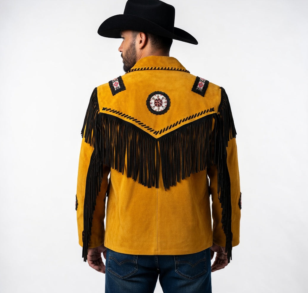 Mens Western Wear Fringed Leather Jacket - ZLC-WJM-1014, Stylish Fringed Leather Jacket for Men - ZHIM LEATHER CREATIONS