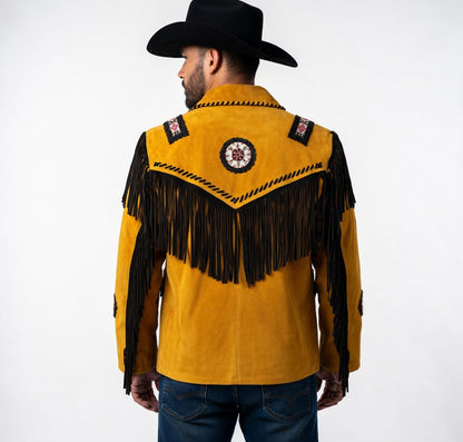 Mens Western Wear Fringed Leather Jacket - ZLC-WJM-1014, Stylish Fringed Leather Jacket for Men - ZHIM LEATHER CREATIONS