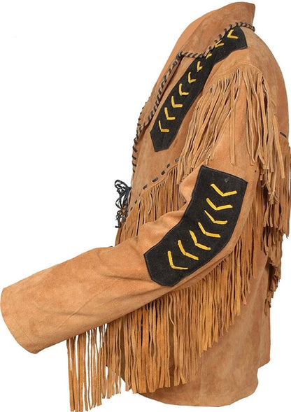 Men's Fringe Suede Leather Cowboy Jacket-ZLC-WJM-1031 Zhim Leather Creations