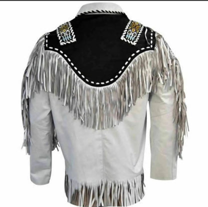 Men's Fringe Western Cowboy Suede Leather Jacket/ Top Native American Jacket-ZLC-WJM-1045