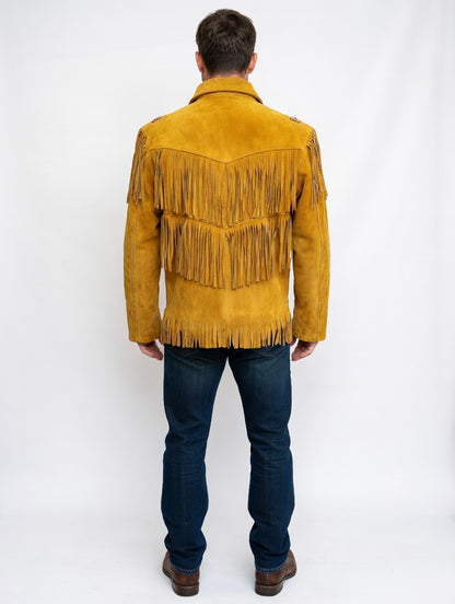 Men's Fringe Suede Leather Cowboy Jacket-ZLC-WJM-1048