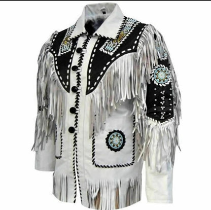 Men's Fringe Western Cowboy Suede Leather Jacket/ Top Native American Jacket-ZLC-WJM-1045