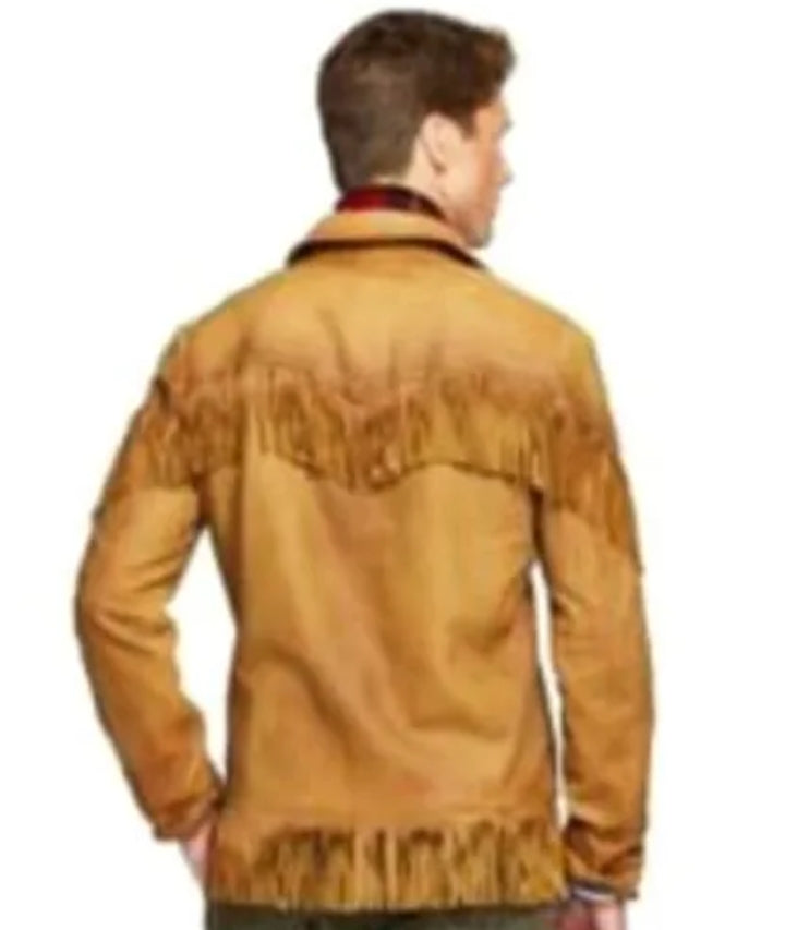 Mens Western Wear Suede Fringed Jacket-ZLC-WJM-1018