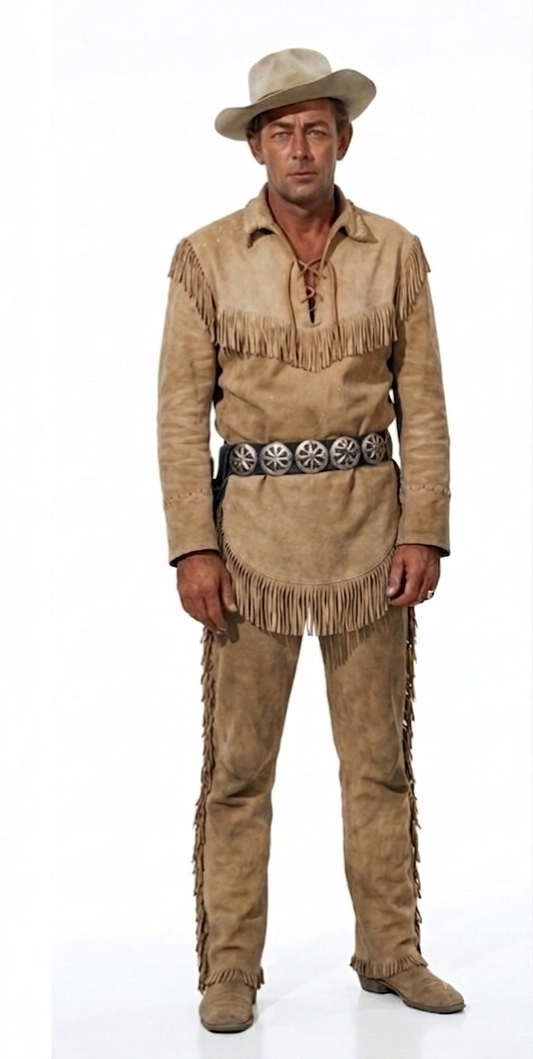 Shane 1953 Mens Buckskin Suit USA - Fringe Shirt & Pants Set