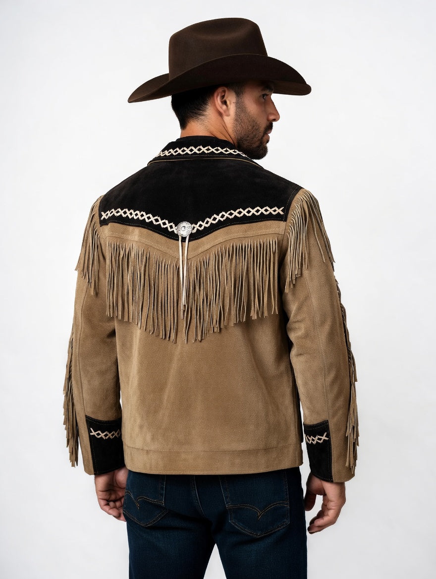 Mens Western Wear Suede Fringed Jacket-ZLC-WJM-1011 - ZHIM LEATHER CREATIONS