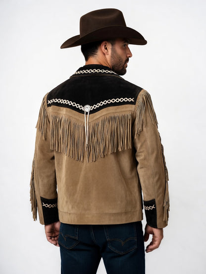 Mens Western Wear Suede Fringed Jacket-ZLC-WJM-1011 - ZHIM LEATHER CREATIONS