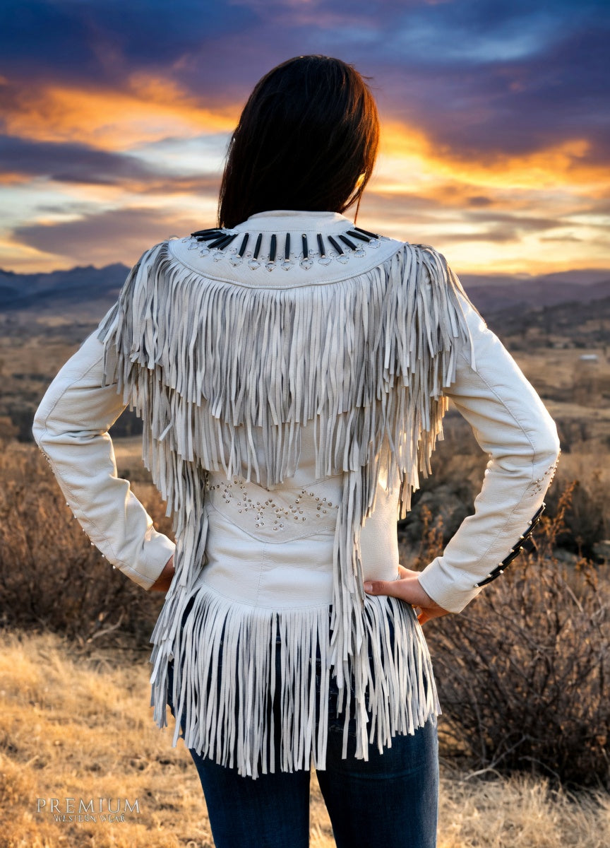 Women Fringe Suede Leather cowboy Jacket -ZLC-WWJ-2077