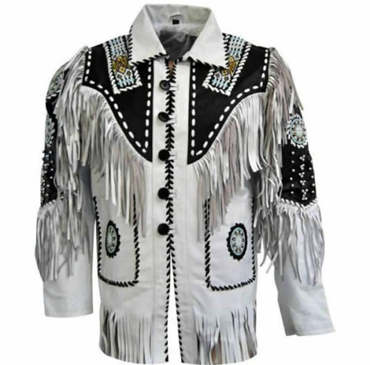 Men's Fringe Western Cowboy Suede Leather Jacket/ Top Native American Jacket-ZLC-WJM-1045