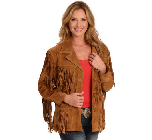 Women Fringe Suede Leather cowboy Jacket -ZLC-WWJ-2082