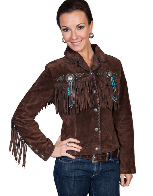 Women Fringe Suede Leather cowboy Jacket -ZLC-WWJ-2083