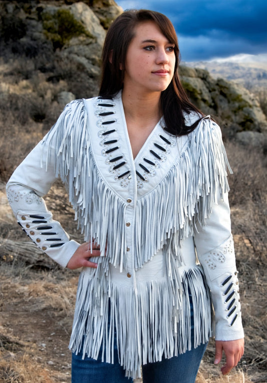 Women Fringe Suede Leather cowboy Jacket -ZLC-WWJ-2077