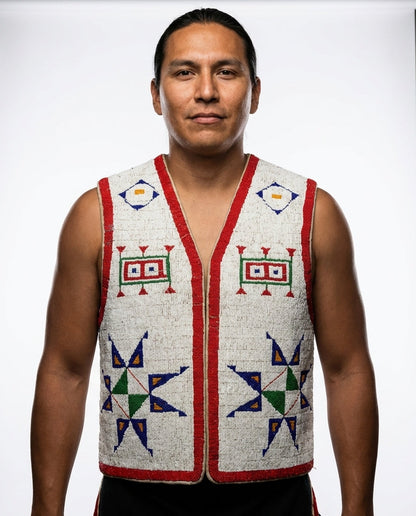 Old American Sioux Style Handmade Fully Beaded Powwow Regalia Vest BV3