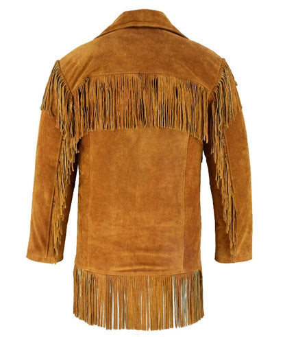 Men's Fringe Western Cowboy Suede Leather Jacket/ Top Native American Jacket-ZLC-WJM-1028