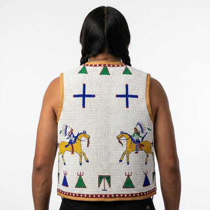 Old American Sioux Style Handmade Fully Beaded Powwow Regalia Vest BV1