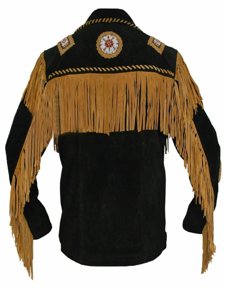 Men's Fringe Suede Leather Cowboy Jacket- ZLC-WJM-1043 Zhim Leather Creations