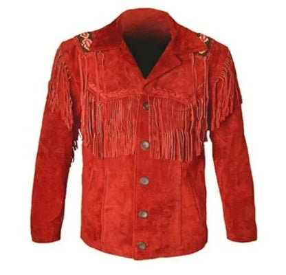 Men's Fringe Western Cowboy Suede Leather Jacket/ Top Native American Jacket-ZLC-WJM-1026