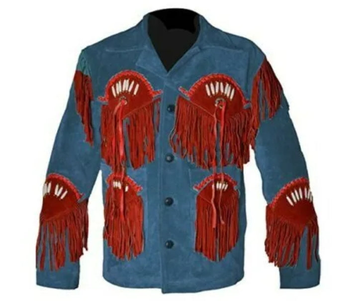 Men's Fringe Suede Leather Cowboy Jacket- ZLC-WJM-1055 Zhim Leather Creations