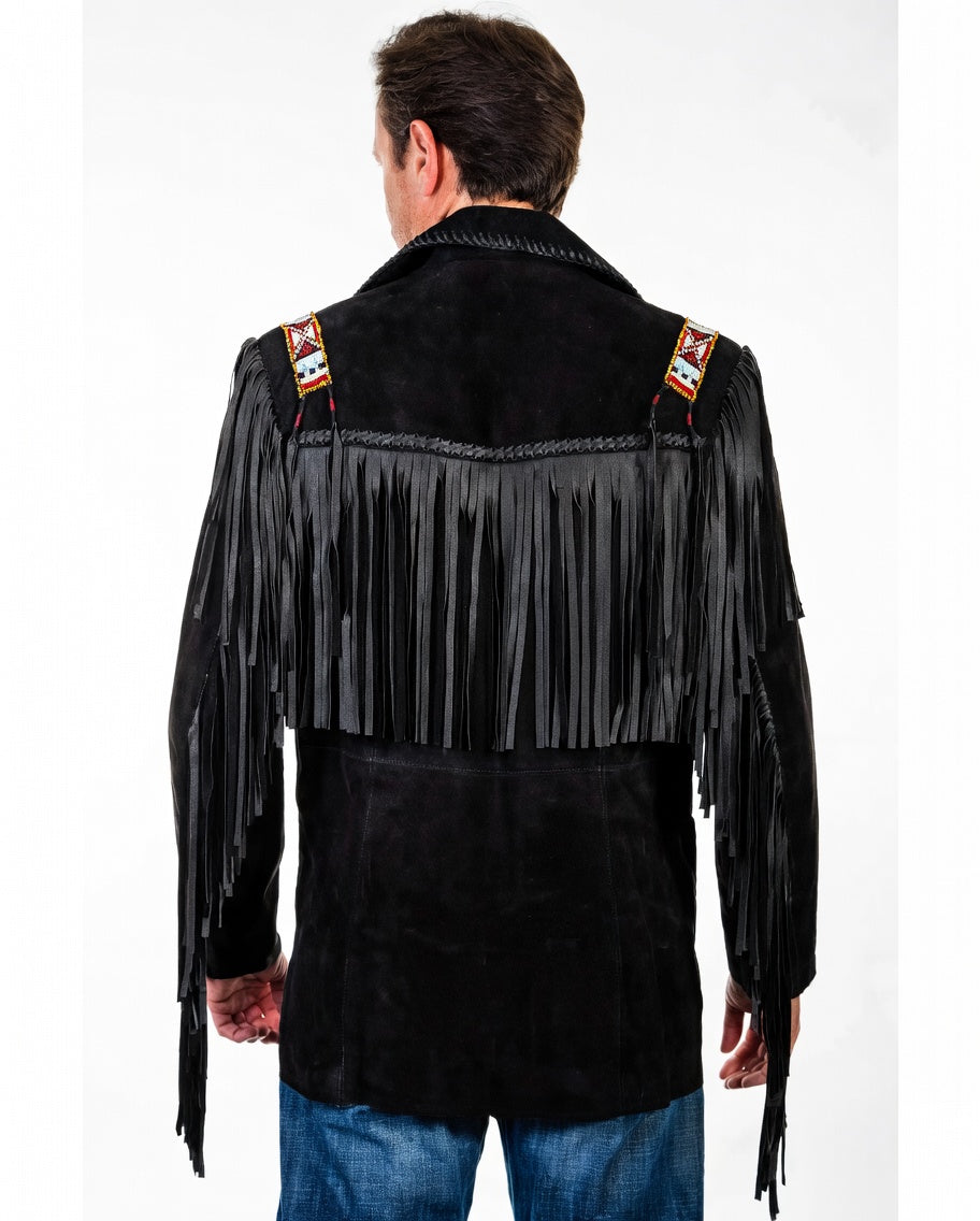 Mens Western Wear Suede Fringed Jacket-ZLC-WJM-1009 - ZHIM LEATHER CREATIONS