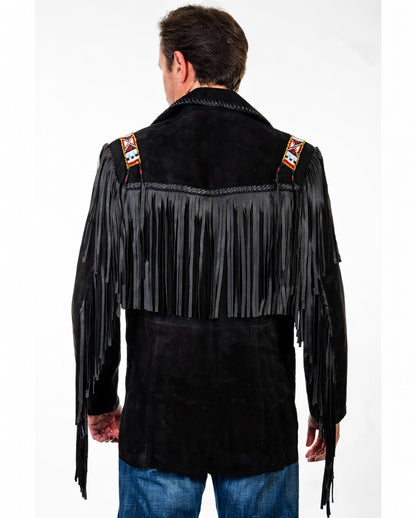 Mens Western Wear Suede Fringed Jacket-ZLC-WJM-1009 - ZHIM LEATHER CREATIONS