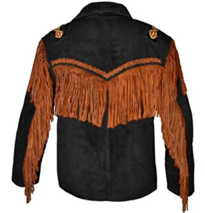 Men's Fringe Western Cowboy Suede Leather Jacket/ Top Native American Jacket-ZLC-WJM-1036