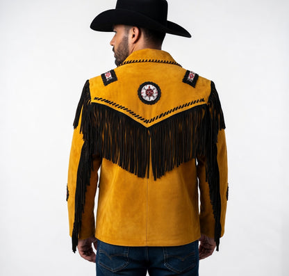 Mens Western Wear Fringed Leather Jacket - ZLC-WJM-1014, Stylish Fringed Leather Jacket for Men - ZHIM LEATHER CREATIONS
