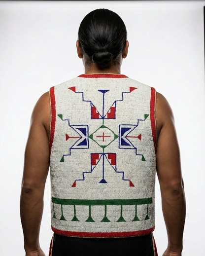 Old American Sioux Style Handmade Fully Beaded Powwow Regalia Vest BV3