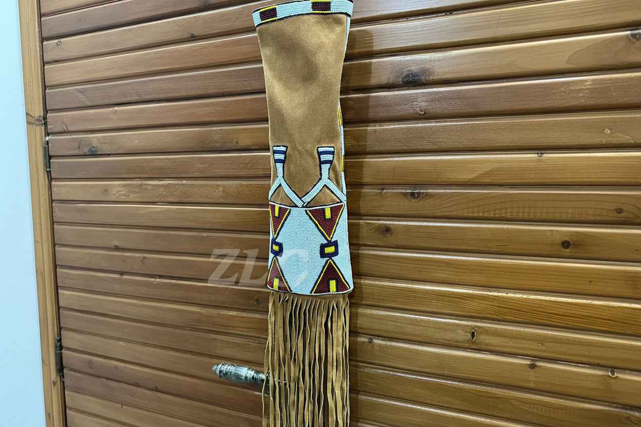 Handbeaded Leather Tobacco Pouch