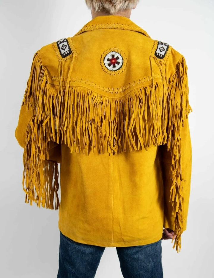 Men's Fringe Suede Leather Cowboy Jacket- ZLC-WJM-1056 Zhim Leather Creations