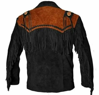 Men's Fringe Suede Leather Cowboy Jacket- ZLC-WJM-1044 Zhim Leather Creations