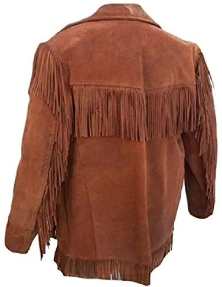 Men's Fringe Western Cowboy Suede Leather Jacket/ Top Native American Jacket-ZLC-WJM-1032