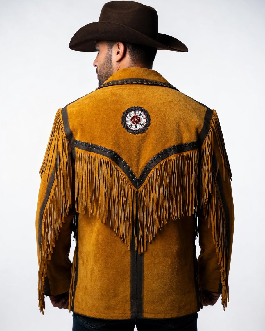 Mens Western Wear Suede Fringed Jacket ZLC-WJM-1001 - ZHIM LEATHER CREATIONS