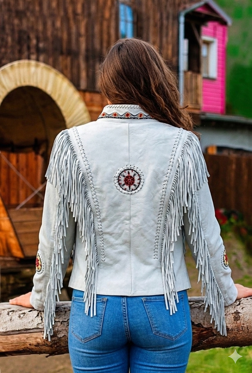 Women Fringe Suede Leather cowboy Jacket-ZLC-WWJ-2084