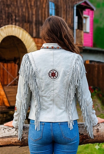 Women Fringe Suede Leather cowboy Jacket-ZLC-WWJ-2084
