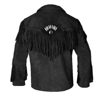 Men's Fringe Western Cowboy Suede Leather Jacket/ Top Native American Jacket-ZLC-WJM-1054