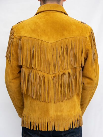 Men's Fringe Suede Leather Cowboy Jacket-ZLC-WJM-1048