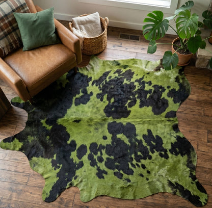 Buy Green Western Cowhide Rugs | Texas Olive & Lime Hides