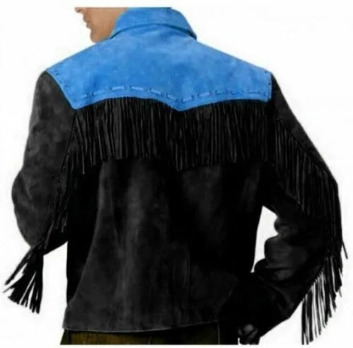 Men's Fringe Suede Leather Cowboy Jacket-ZLC-WJM-1030 Zhim Leather Creations