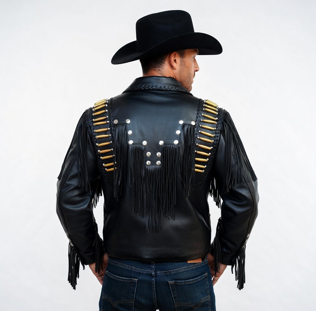 Mens Western Wear Suede Fringed Jacket-ZLC-WJM-1019 - ZHIM LEATHER CREATIONS