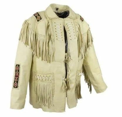 Men's Fringe Western Cowboy Suede Leather Jacket/ Top Native American Jacket-ZLC-WJM-1027