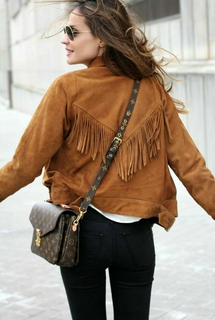 Women Native American Western Cowboy Leather Jacket Suede Fringe & Beaded -ZLC-WWJ-2013-4