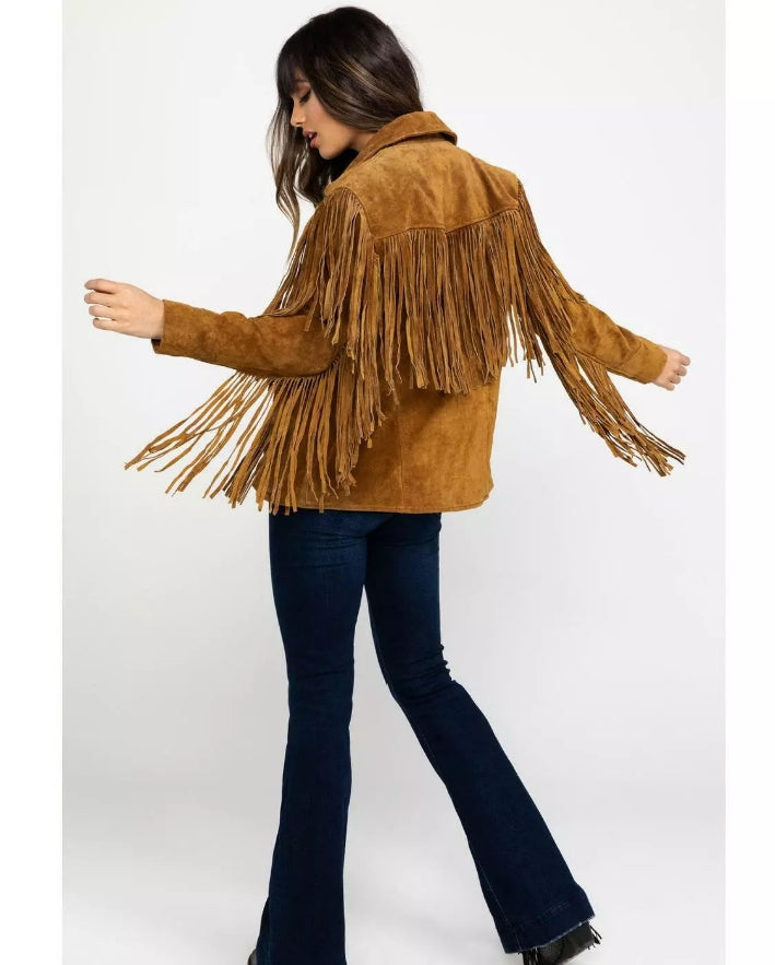 Women Native American Western Cowboy Leather Jacket Suede Fringe & Beaded -ZLC-WWJ-2017-1