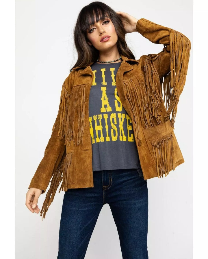 Women Native American Western Cowboy Leather Jacket Suede Fringe & Beaded -ZLC-WWJ-2017