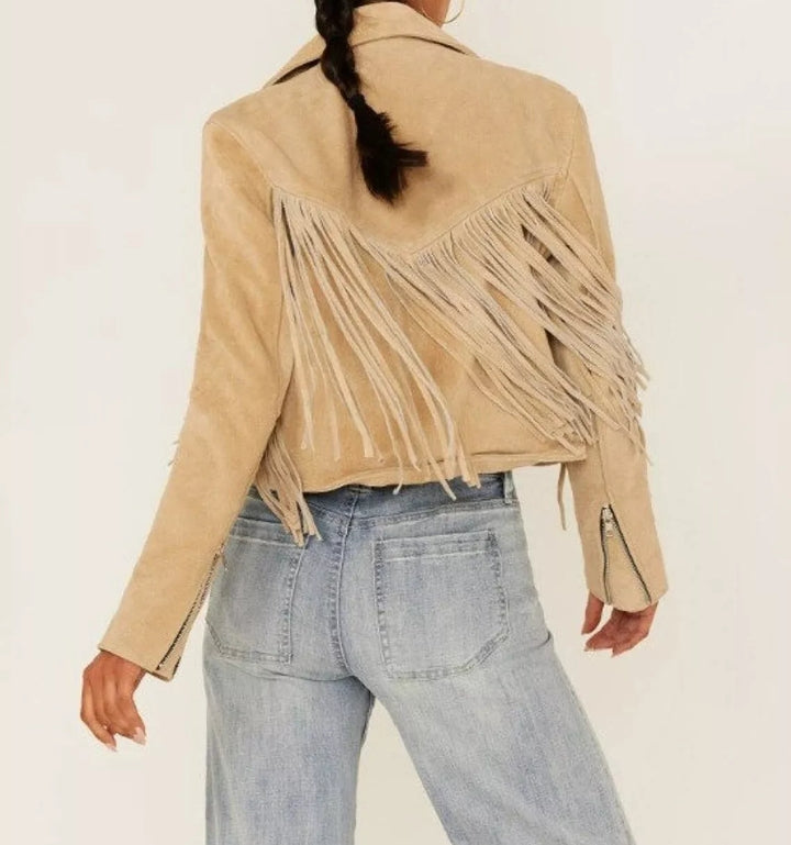 Women Native American Western Cowboy Leather Jacket Suede Fringe & Beaded -ZLC-WWJ-2018-1