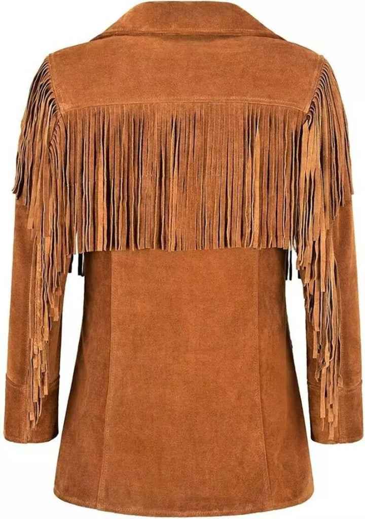 Women Fringe Suede Leather Cowboy Jacket-ZLC-WWJ-2026