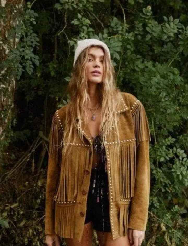 Women Fringe Suede Leather Cowboy Jacket -ZLC-WWJ-2030