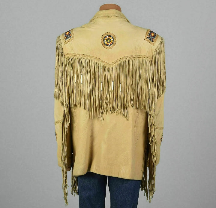 Women Native American Western Cowboy Leather Jacket Suede Fringe & Beaded -ZLC-WWJ-2041-2